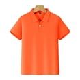 thumbnail image 2 of 2 Pack(Orange 1PCS & Navy 1PCS) Multipack Boy Undershirts Short Sleeve Shirt Button Closure Comfortable & Soft Fabric, 2 of 6