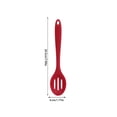 thumbnail image 2 of Silicone Kitchen Ladle Spoon with Strainer - Long Handle Soup Skimmer with Hook - Heat Resistant Nonstick Cooking Utensil for Ramen Noodles Rice Pasta - Dishwasher Safe Slotted Serving Spoon, 2 of 5