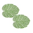 thumbnail image 1 of Oleegame Ensemble de 2 Pcs Napperon Élégant en PVC Ajouré avec Motif de Feuilles de Tortue, Napperon avec Feuilles de Simulation, Tapis de Table Résistant à l'Huile et Durable pour Isolation Thermique Vert, 1 of 7