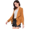 thumbnail image 2 of INSPIRE CHIC Veste en Faux Suède pour Femme à Manches Longues, devant Drapé, Vestes de Moto, 2 of 6