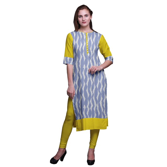 Bimba Kurta Droite pour Femmes, Haut Indien Imprimé, EthnicKurti