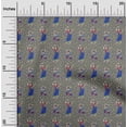 thumbnail image 2 of oneOone Coton Flex Gris Tissu Kalamkari Kathakali Matière de Robe Tissu Imprimé Tissu au Yard 40 Pouces de Large, 2 of 5