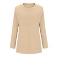 thumbnail image 3 of Timegard Womens Tops Crewneck Long Sleeve Solid Color Comfy Warm Basic Tee Fall Winter Casual Tunic Tops, 3 of 4