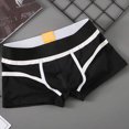 thumbnail image 2 of DPTALR Men's Solid Color Boxer Large Size Mid Waist Boxer Briefs, 2 of 3