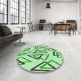 thumbnail image 4 of Ahgly Company Machine Washable Indoor Square Transitional Green Area Rugs, 7' Square, 4 of 7