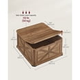 thumbnail image 2 of VASAGLE Table Basse de Style Champêtre avec Rangement, Table Basse Carrée pour Salon, Table Centrale avec Couvercles Rabattables, 2 of 6