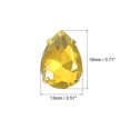 thumbnail image 2 of Unique Bargains 20Pack Teardrop Sew on Rhinestone - 18x13mm Glass Teardrop Crystal Rhinestones in Gold Prong Setting (Yellow), 2 of 7