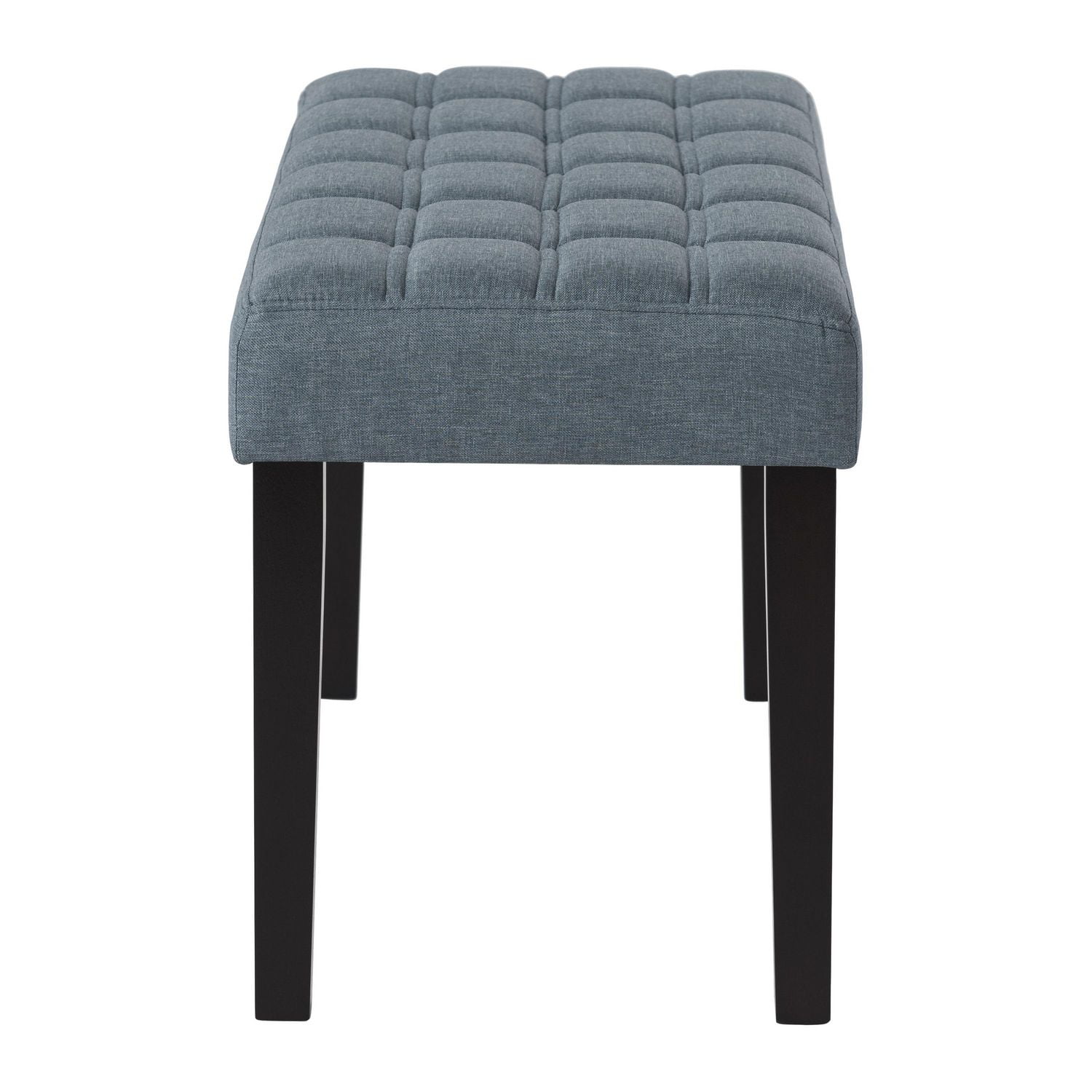 Banc d'entrée capitonné et rembourré en tissu CorLiving California avec pieds en bois