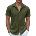 thumbnail image 1 of asjyhkr Mens Beach Button down Shirts Casual Stretch Collared Summer Travel Short Sleeve Tops, 1 of 5