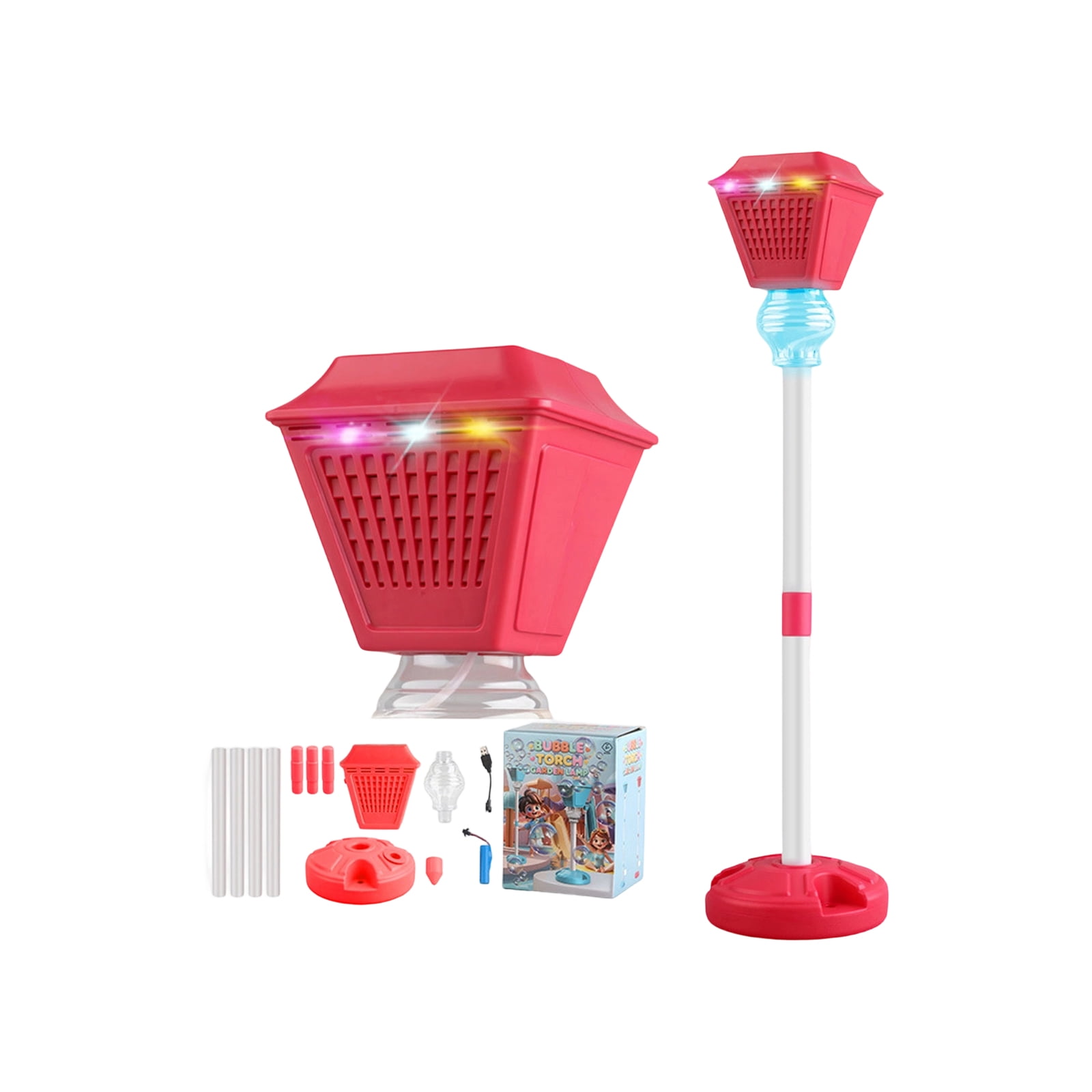 Machine à Bulles Sur Pied Avec Lumière Et Musique – Lampe De Jardin Originale Pour Enfant, Jeu Extérieur, Décoration De Mariage Et Fête