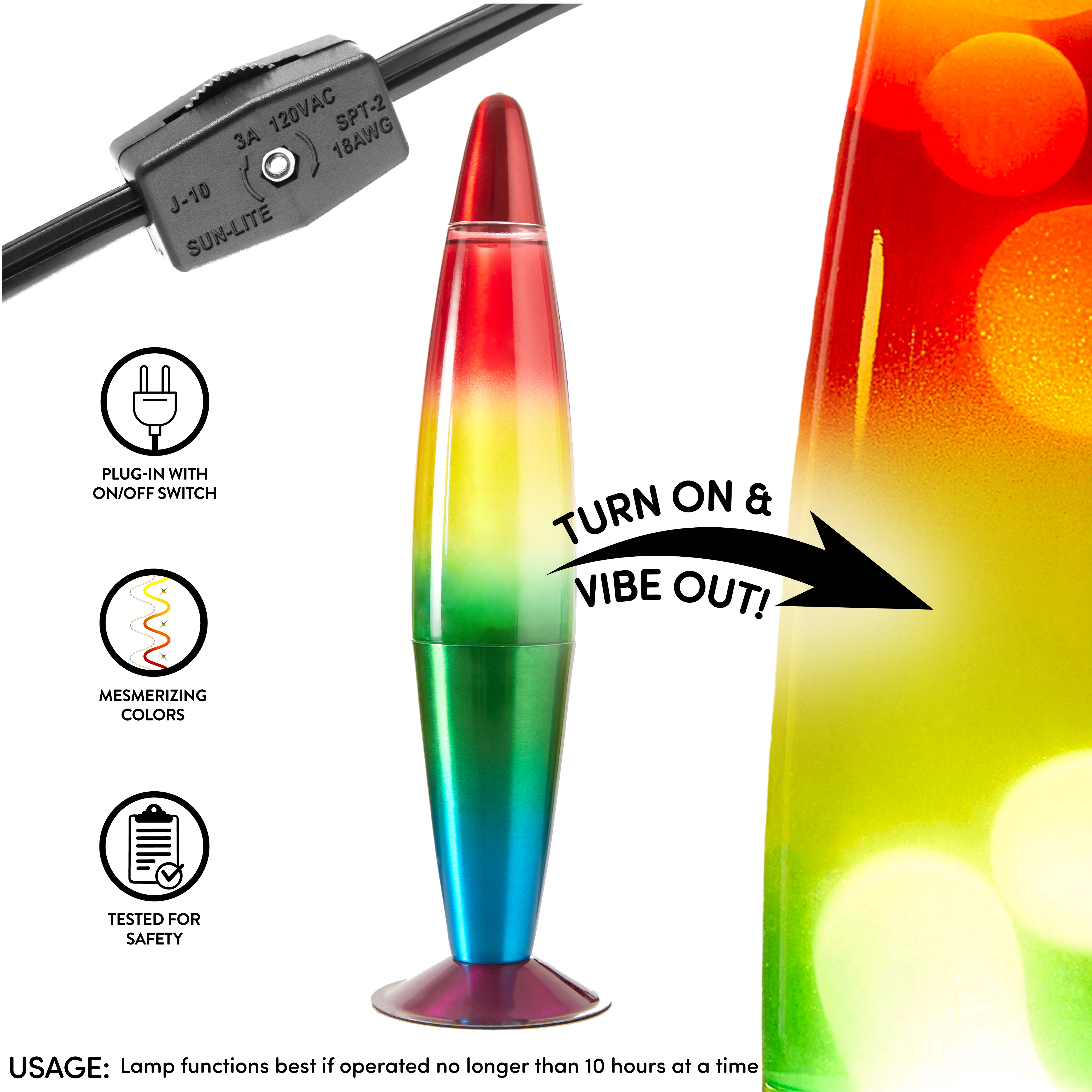 Urban Shop Rainbow LED Motion Volcano Lamp, 16" H