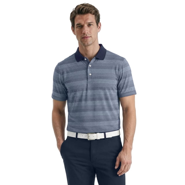 Ben Hogan Performance Men's Stacked Birdseye Jacquard Short Sleeve Golf ...