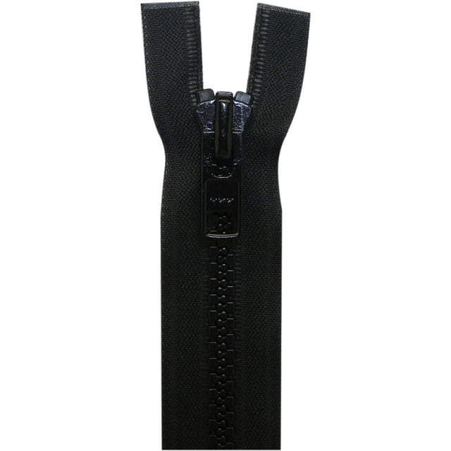 Costumakers Two-Way Separating Zipper 70 cm (27.6), black tape with #10 silver metal teeth and smooth dual sliders, designed for heavy outerwear and parkas, also suitable for versatile sewing fastener applications.
