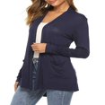 thumbnail image 1 of QJUHUNG Women Lightweight Summer Cardigans Open Front Casual Solid Color Long Sleeve Knit Sweater Cover Up with Pockets, 1 of 5