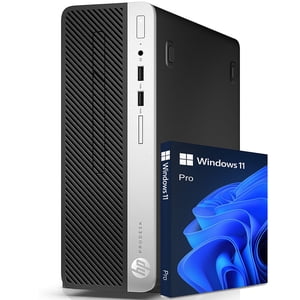 Un bureau de classe PC HP ProDesk 400 G5 SFF Ordinateur d'affaires -Intel Core 8th Gen processeur , 16GB RAM, 512GB SSD, Windows 11 Pro - Noir/Argent