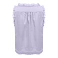 thumbnail image 4 of Timegard Tank Top for Women Lace U Neck Drawstring Sleeveless Ruched Button Summer Fashion Casual Tee, 4 of 5