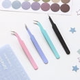 thumbnail image 1 of Musbetu 2Pcs DIY Tweezer Multi-purpose Clamp Tightly Lightweight Metal Nail Art Sticker Straight Curved Tweezer for Picking, 1 of 7