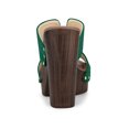 thumbnail image 2 of BLISSFUL STEP Women's Platform High Block Heel Slides Sandals Green (Size 9.5), 2 of 6