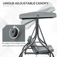 thumbnail image 4 of Outsunny 3 Seater Patio Swing Chair with Canopy Convertible Porch Swing Bed, 4 of 10