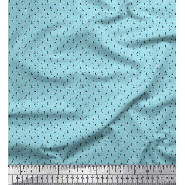 Soimoi Poly Georgette Fabric Diamond Shirting Print Sewing Fabric Yard 52 Inch Wide