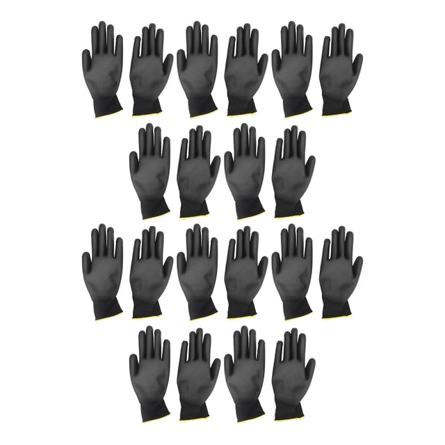 10 Pairs Work Gloves PU Coated Anti Static Safety Working Accessory Tool Set Kit 9L