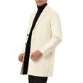 thumbnail image 4 of INSPIRE CHIC Manteau pour Homme à Revers Cranté, Simple Boutonnage, Poids Moyen, Manches Longues, Manteau, L Blanc, 4 of 7