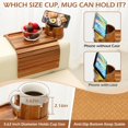 thumbnail image 4 of Couch Cup Holder Tray in Large Couch Arm Table Bamboo Sofa Clip on Tray Table with Ratated Phone Holder for Couch Armrest Tray for Drink Snacks Remote Phone, 4 of 6