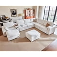 thumbnail image 1 of BEDEEP Canapé Sectionnel Modulaire de 169,7 Po avec Console et Station de Recharge, Canapé Nuage en Chenille en L avec Pouf de Rangement, Canapé Profond Convertible 8 Places avec Méridienne pour Salon, Blanc, 1 of 8