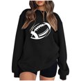thumbnail image 1 of EQWLJWE Chandail en Molleton de Football pour Femmes Décontracté Imprimé Léopard Col Rond Chandail en Molleton Ample Doux Manches Longues Chandail Tops Chemises Halloween pour Femmes, 1 of 3