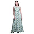 thumbnail image 1 of Bimba Robe Longue Maxi Teinture sur Nœuds pour Femme à Col Rond Imprimée, Robe de Soirée - Très Petit, 1 of 6