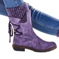 thumbnail image 1 of Bottes de Neige d'Hiver Chaudes pour Femmes avec Lacets et Talon Épais Design Vintage, 1 of 6