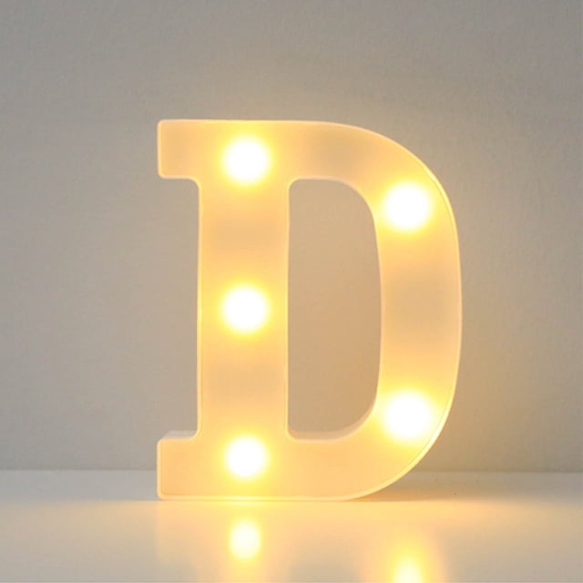 Alphabet LED Letter Lights Light Up White Plastic Letters Standing Hanging A-M &