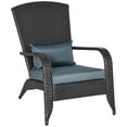 thumbnail image 1 of Outsunny Patio Wicker Adirondack Chair, PE Rattan Muskoka Chair, Light Grey, 1 of 10