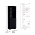 thumbnail image 3 of FM FURNITURE Marana 3 Piece Living Room Set Black Engineered Wood, 3 of 7