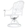thumbnail image 5 of vidaXL Ensemble Bistro 3 Pcs Aluminium Moulé Blanc, 5 of 5