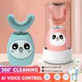thumbnail image 1 of 3 Speed Children Electric Toothbrush U Shape For 2-15 Years old Kids Automatic Cartoon Waterproof Pink Toothbrush For 8-15 Years old, 1 of 7