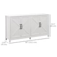 thumbnail image 3 of HOMCOM Storage Cabinet, Buffet Sideboard with Barn Door, Shelf, White, 3 of 9