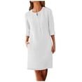 thumbnail image 2 of Aqestyerly Robe Unie à Manches Longues pour Femmes avec Poches, Robe à Col Rond avec Détails de Boutons pour l'Automne et l'Hiver, Tenue Décontractée HWRETIE, 2 of 5