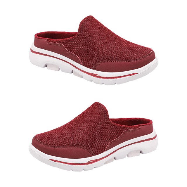 ziyahi 1 Paire Femmes Portable Style Décontracté Sandales à Enfiler en Maille Voyage Respirantes Design Simple Pantoufle Sandale Chaussures Rouge Taille 46