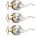 thumbnail image 1 of Passage Door Lock Lever Handle for Hallway and Closet Keyless Satin Nickel Interior Door Locksets, 1 of 7