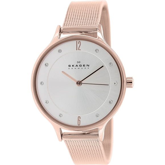 Skagen Montre Habillée à Quartz Japonaise pour Femme Anita SKW2151 Rose Plaquée en Acier Inoxydable