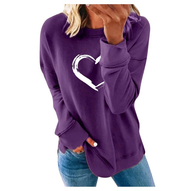 50% de Réduction Oversized Sweatshirt for Women 2023 Mode Women Casual Imprimé Col Rond Long Sleeve Chemisier Pull Tops