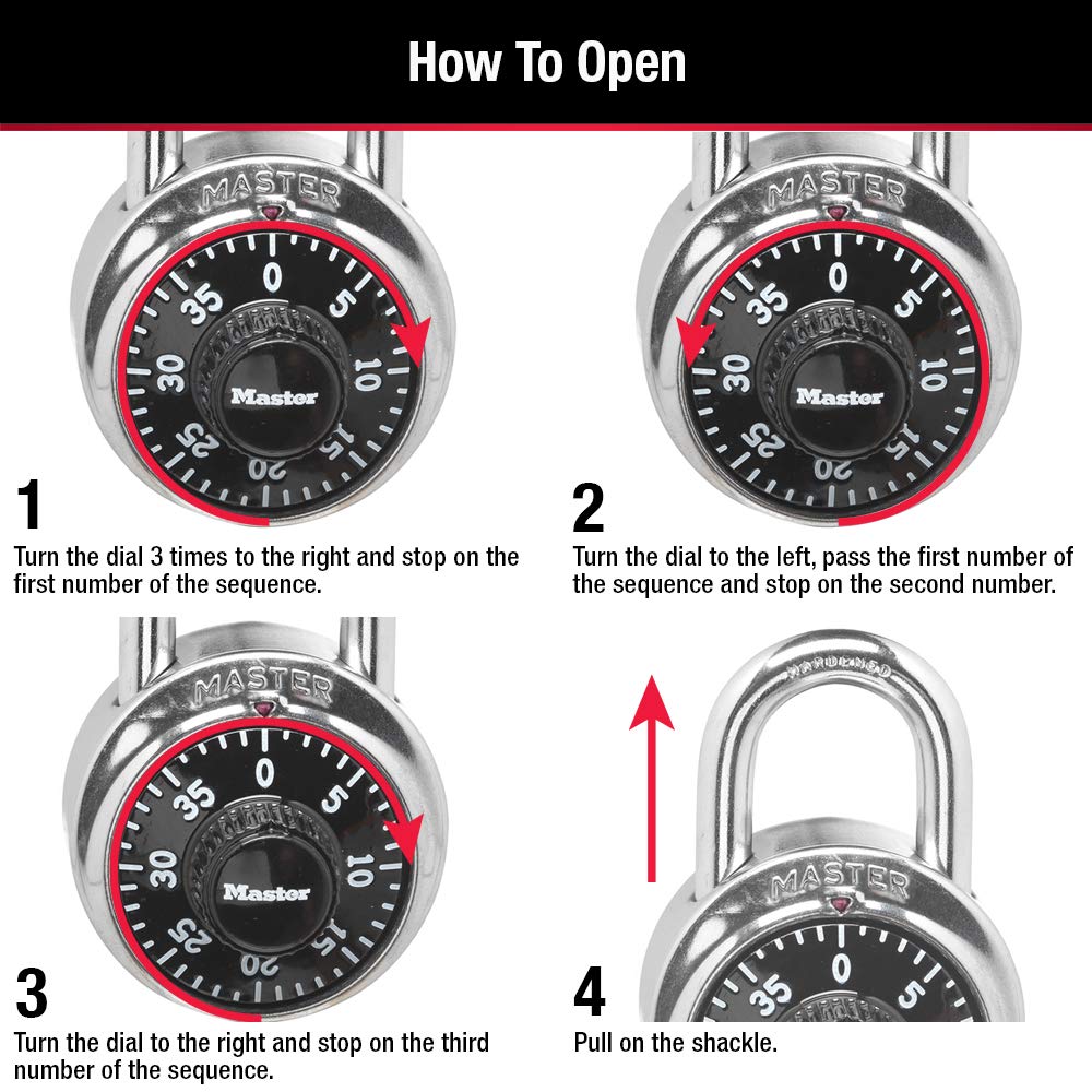 Master Lock 1500T 3-Digit Combination Padlock - 2 Pack