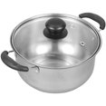 thumbnail image 2 of 1 Pce Marmite à Soupe en Acier Inoxydable Marmite Multifonctionnelle Marmite Pratique avec Couvercle en Verre, 2 of 8