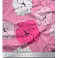 thumbnail image 1 of Soimoi Moss Georgette Fabric Carnation Floral Printed Fabric 1 Yard 42 Inch Wide, 1 of 1