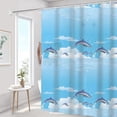 thumbnail image 2 of Shower Curtain Hooks Shower Curtain Waterproof Mold-Resistant Thick Type Bathroom Curtain Installation Kit Bathroom No-Punch Separation Curtain Door Curtain Window Curtain Hanging Curtain, 2 of 6