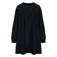 thumbnail image 4 of TopLLC Longues Robe à Manches à Col Rond Longueur Genou Mode Chandail Surdimensionné Décontracté pour Femmes Robe à Manches Longues à Col Rond Robes Patchwork pour Dames Robe pour Femmes en Liquidation, 4 of 7