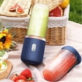 thumbnail image 3 of Portable Blender Cup Automatic Small Glass Juice Cup for Travel Sports Kitchen  Blue Double Cup With Cover, 3 of 5