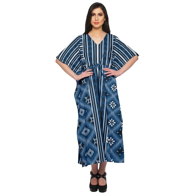 Moomaya Kaftan de Plage, Paréo de Bikini, Robe Longue Maxi Caftan pour Femmes