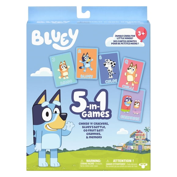 Coffret de jeux de cartes Bluey 5 en 1